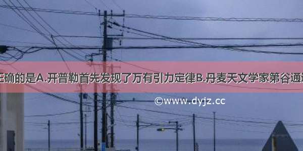 下列说法中正确的是A.开普勒首先发现了万有引力定律B.丹麦天文学家第谷通过对行星运动