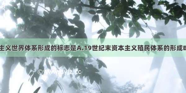 单选题资本主义世界体系形成的标志是A.19世纪末资本主义殖民体系的形成B.19世纪末2