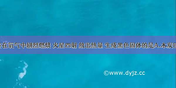 下列物质能在氧气中剧烈燃烧 火星四射 放出热量 生成黑色固体的是A.木炭B.红磷C.铁