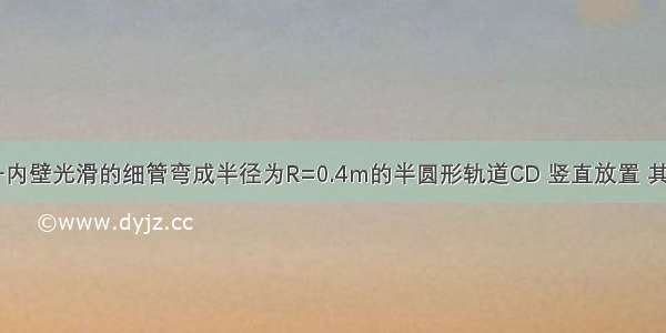 如图所示 一内壁光滑的细管弯成半径为R=0.4m的半圆形轨道CD 竖直放置 其内径略大于