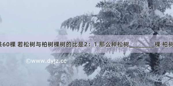 松树和柏树共60棵 若松树与柏树棵树的比是2：1 那么种松树________棵 柏树________棵．