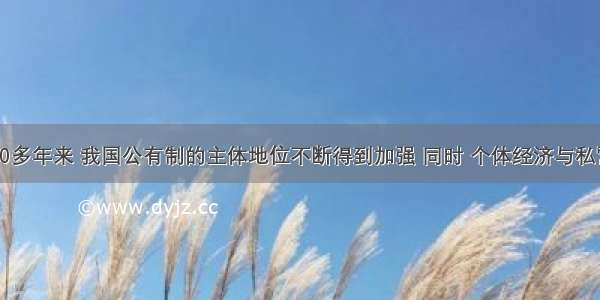 改革开放30多年来 我国公有制的主体地位不断得到加强 同时 个体经济与私营经济快速