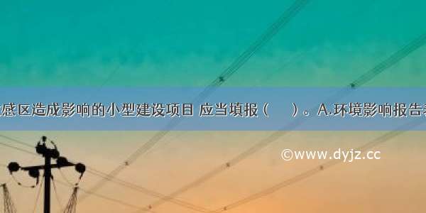 不对环境敏感区造成影响的小型建设项目 应当填报（　　）。A.环境影响报告表B.环境影