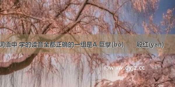 下列各组词语中 字的读音全都正确的一组是A.巨擘(bò)　　殷红(yān)　　标识(shí)