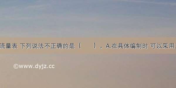 ?对于现金流量表 下列说法不正确的是（　　）。A.在具体编制时 可以采用工作底稿法