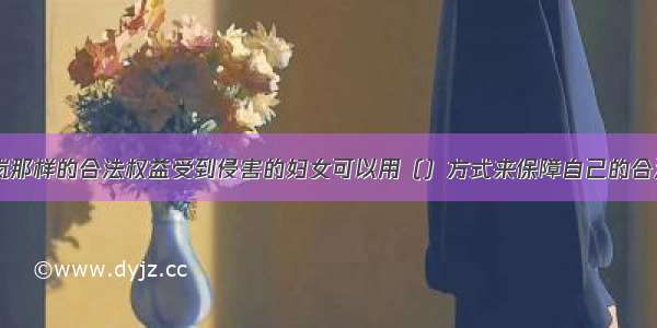 像上题中张岚那样的合法权益受到侵害的妇女可以用（）方式来保障自己的合法权益。A.向