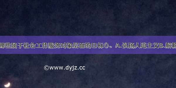 下列选项中 哪些属于社会工作服务对象层面的目标()。A.弘扬人道主义B.解救危难C.解决