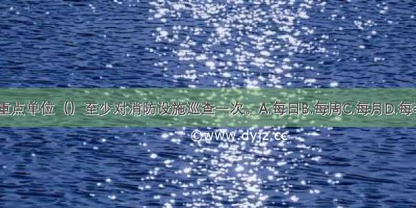 消防安全重点单位（）至少对消防设施巡查一次。A.每日B.每周C.每月D.每季度ABCD