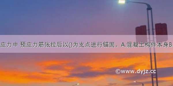 在后张法预应力中 预应力筋张拉后以()为支点进行锚固。A.混凝土构件本身B.预应力张拉