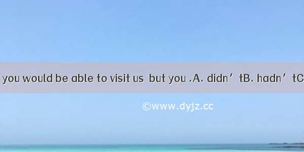 We had hoped that you would be able to visit us  but you .A. didn’tB. hadn’tC. needn’tD. w