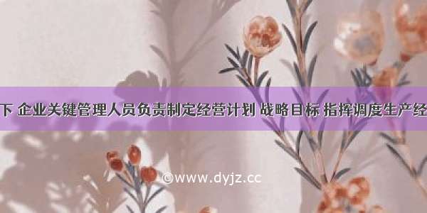 通常情况下 企业关键管理人员负责制定经营计划 战略目标 指挥调度生产经营活动等 