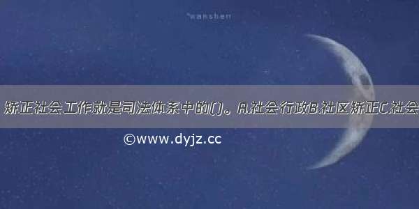 从本质上讲 矫正社会工作就是司法体系中的()。A.社会行政B.社区矫正C.社会福利服务D.