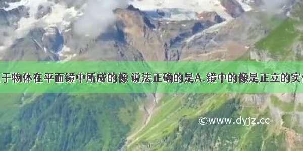 单选题下列关于物体在平面镜中所成的像 说法正确的是A.镜中的像是正立的实像B.镜中的像