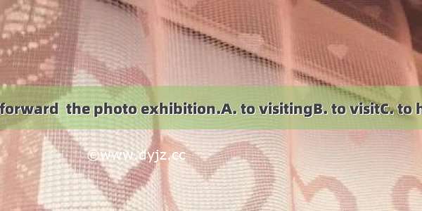 We’re looking forward  the photo exhibition.A. to visitingB. to visitC. to having visitedD