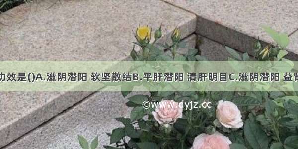 石决明的功效是()A.滋阴潜阳 软坚散结B.平肝潜阳 清肝明目C.滋阴潜阳 益肾健骨D.滋