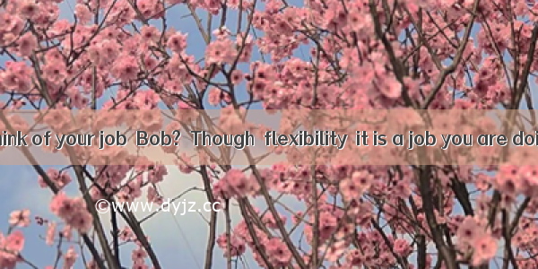 –What do you think of your job  Bob?–Though  flexibility  it is a job you are doing someth