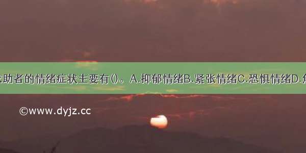 多选：求助者的情绪症状主要有()。A.抑郁情绪B.紧张情绪C.恐惧情绪D.焦虑情绪