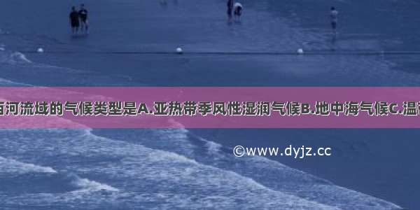 单选题田纳西河流域的气候类型是A.亚热带季风性湿润气候B.地中海气候C.温带海洋性气候