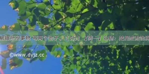 仿照示例 根据所给事物 写两个句子。（3分）【例一】谷穗：越是成熟饱满 越是谦逊