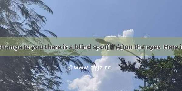 It seems to be strange to you there is a blind spot(盲点)on the eyes  Here is an interesting