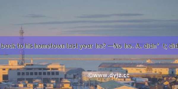 —Mike didn’t go back to his hometown last year  he? —No  he. A. didn’t; did B. did; did C.