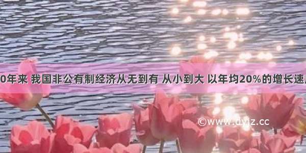 改革开放30年来 我国非公有制经济从无到有 从小到大 以年均20%的增长速度蓬勃发展