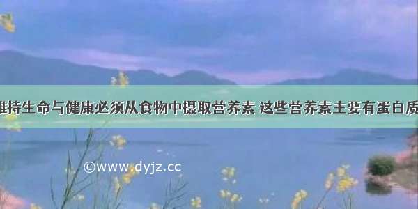 人类为了维持生命与健康必须从食物中摄取营养素 这些营养素主要有蛋白质 糖类 油脂