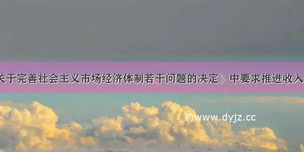 《中共中央关于完善社会主义市场经济体制若干问题的决定》中要求推进收入分配制度改革