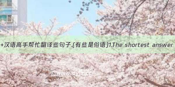 请英语+汉语高手帮忙翻译些句子.(有些是俗语)1.The shortest answer is do