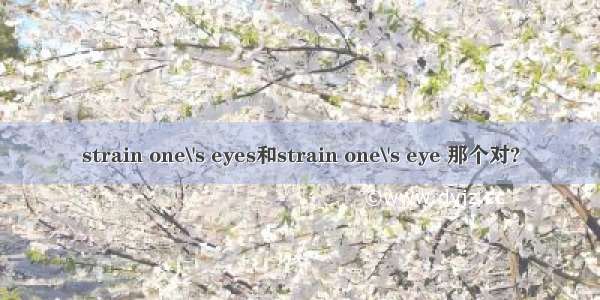 strain one\'s eyes和strain one\'s eye 那个对?