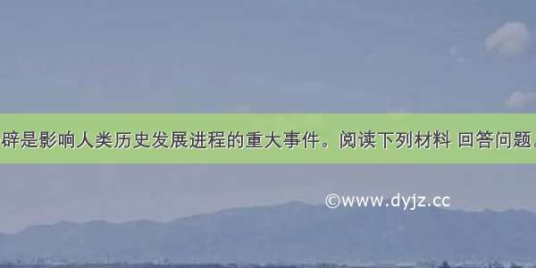 新航路的开辟是影响人类历史发展进程的重大事件。阅读下列材料 回答问题。材料一 欧