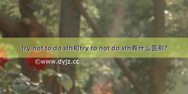 try not to do sth和try to not do sth有什么区别?