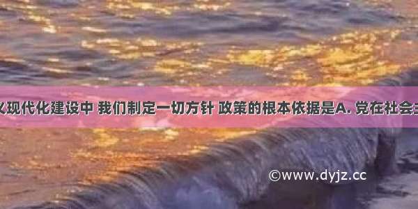 在社会主义现代化建设中 我们制定一切方针 政策的根本依据是A. 党在社会主义初级阶