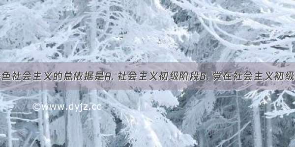 建设中国特色社会主义的总依据是A. 社会主义初级阶段B. 党在社会主义初级阶段的基本