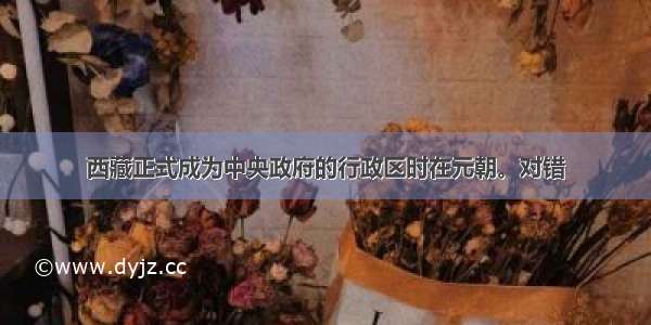 西藏正式成为中央政府的行政区时在元朝。对错