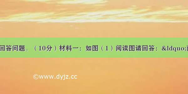 阅读下列材料 回答问题。（10分）材料一：如图（1）阅读图请回答：“南北冲突的基本