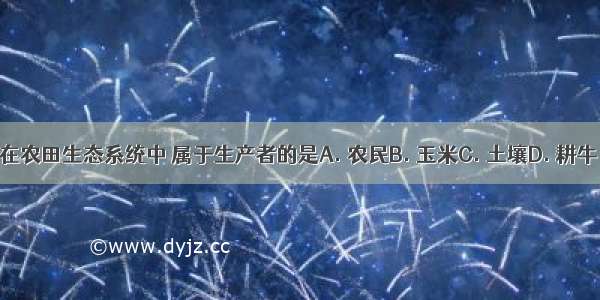 在农田生态系统中 属于生产者的是A. 农民B. 玉米C. 土壤D. 耕牛