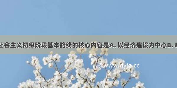 中国共产党在社会主义初级阶段基本路线的核心内容是A. 以经济建设为中心B. &ldquo;两个中