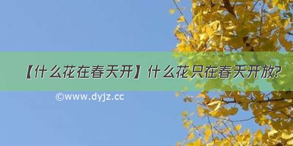 【什么花在春天开】什么花只在春天开放?