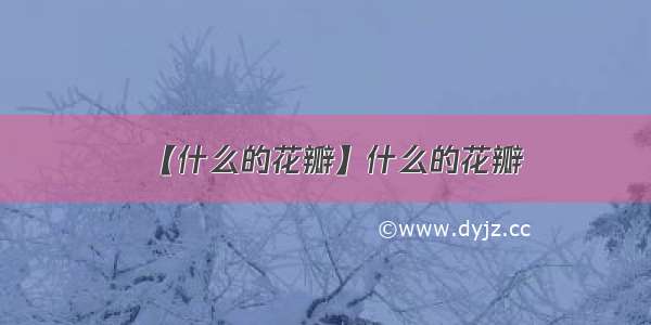 【什么的花瓣】什么的花瓣