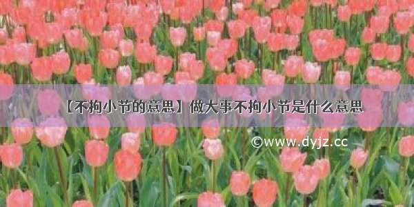 【不拘小节的意思】做大事不拘小节是什么意思