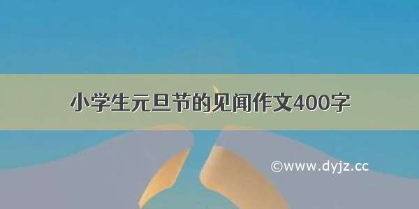 小学生元旦节的见闻作文400字