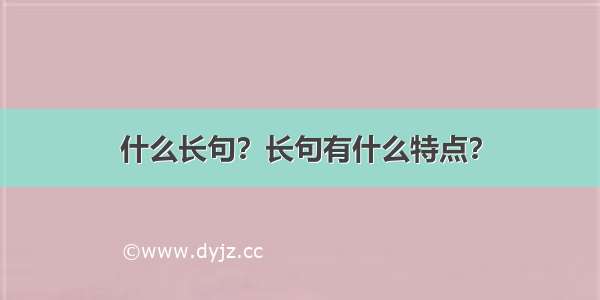 什么长句？长句有什么特点？